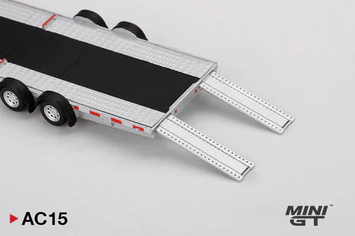 MINIGT 1:64 Land Rover Defender 90 Pickup with Car Hauler Trailer
