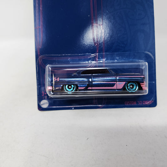 Custom '53 Chevy * Hot Wheels Pearl & Chrome 54th Anniversary Pink & Blue