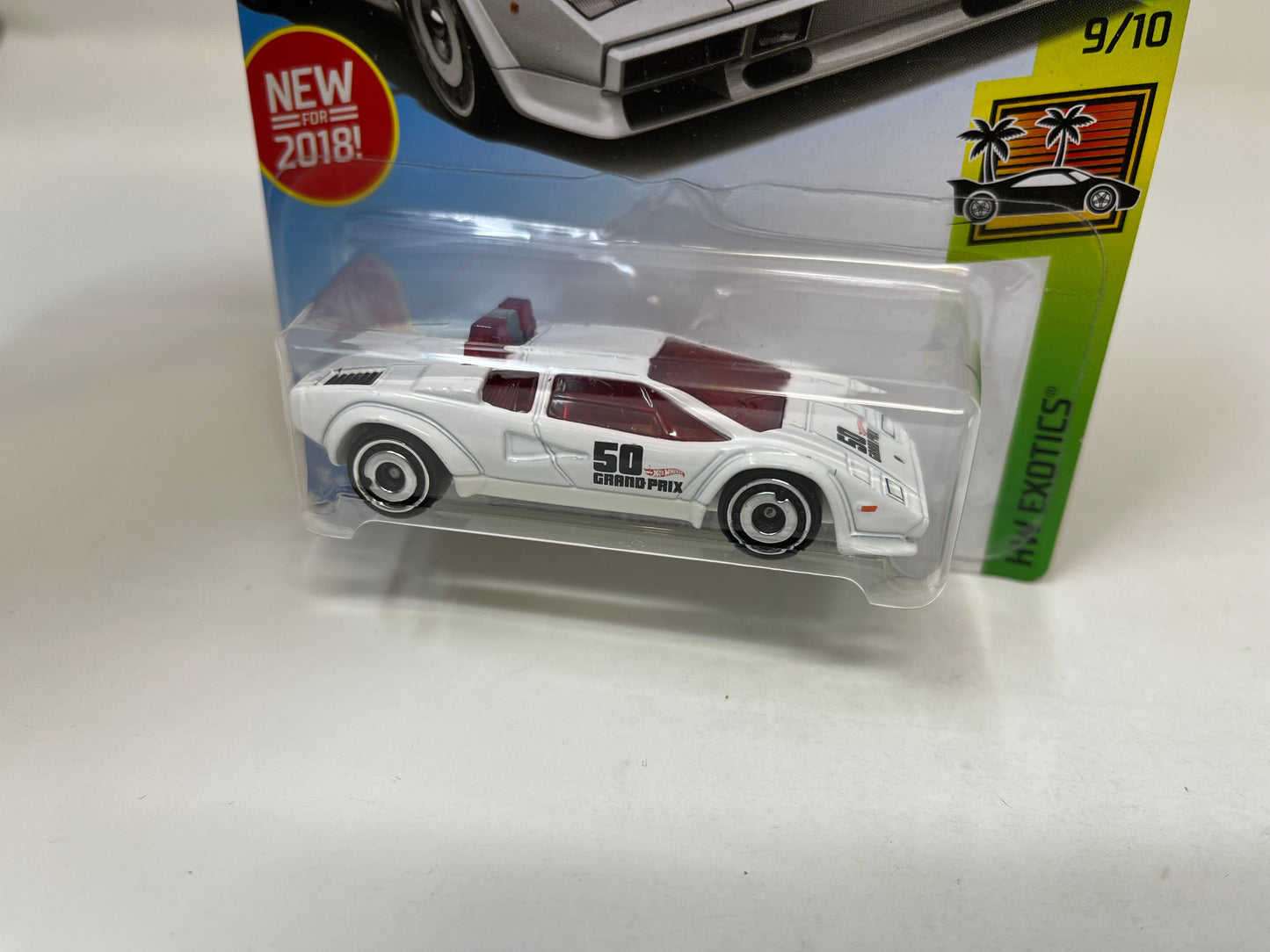 Lamborghini Countach Pace Car #316 * White * 2018 Hot Wheels 50th Anniversary