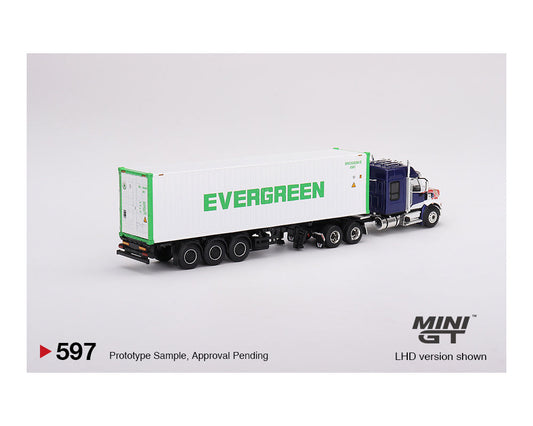 MINIGT 1:64 Western Star 49X with 40鈥?Reefer Container EVERGREEN Edition