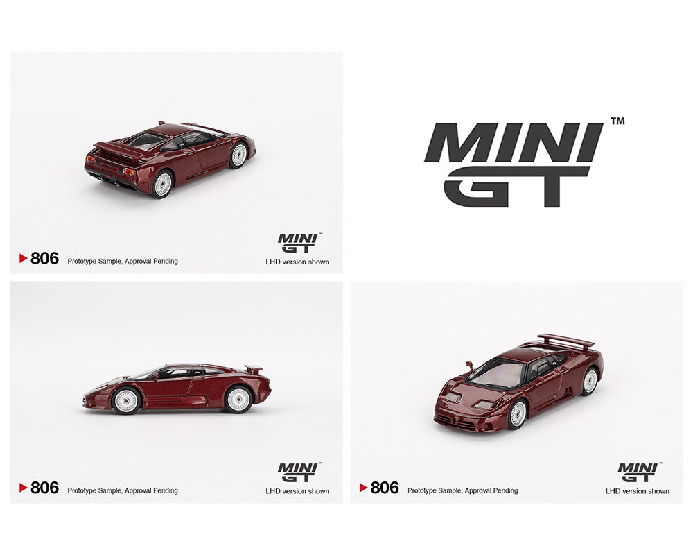 MINI GT 1:64 Bugatti EB110 GT Dark Red Metallic