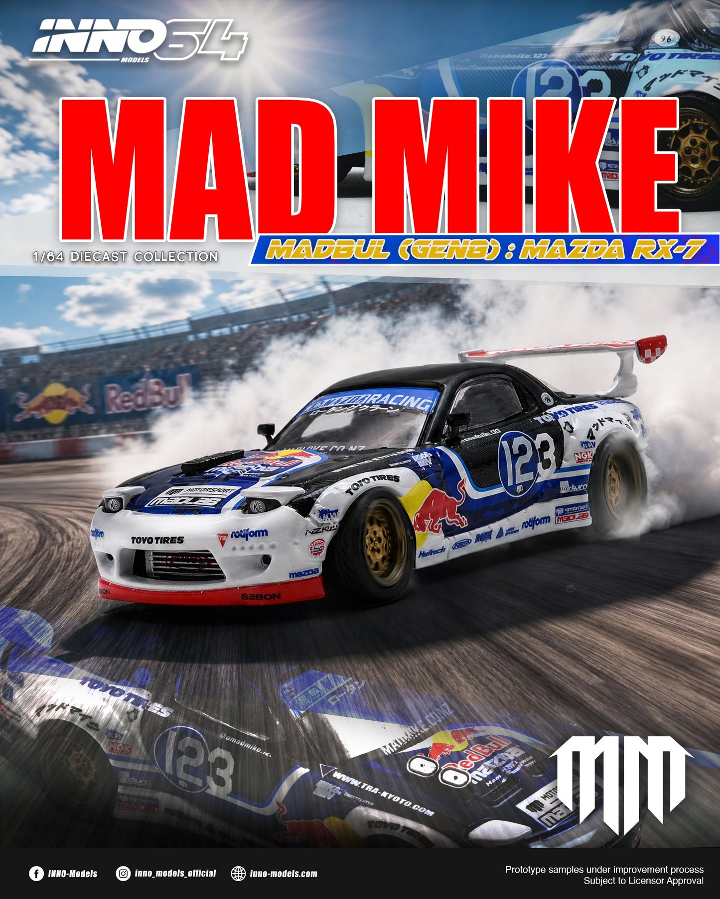 *PREORDER* INNO64 1:64 Mazda RX-7 (FD3S) MAD MIKE "MADBUL GEN8" Edition