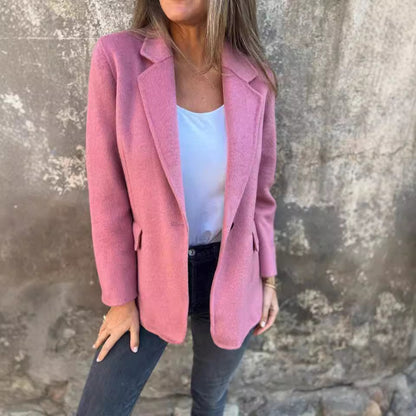 Ins Button Lapel Short Blazer Winter Fashion Commuter Jacket Outwear Women's Clothing