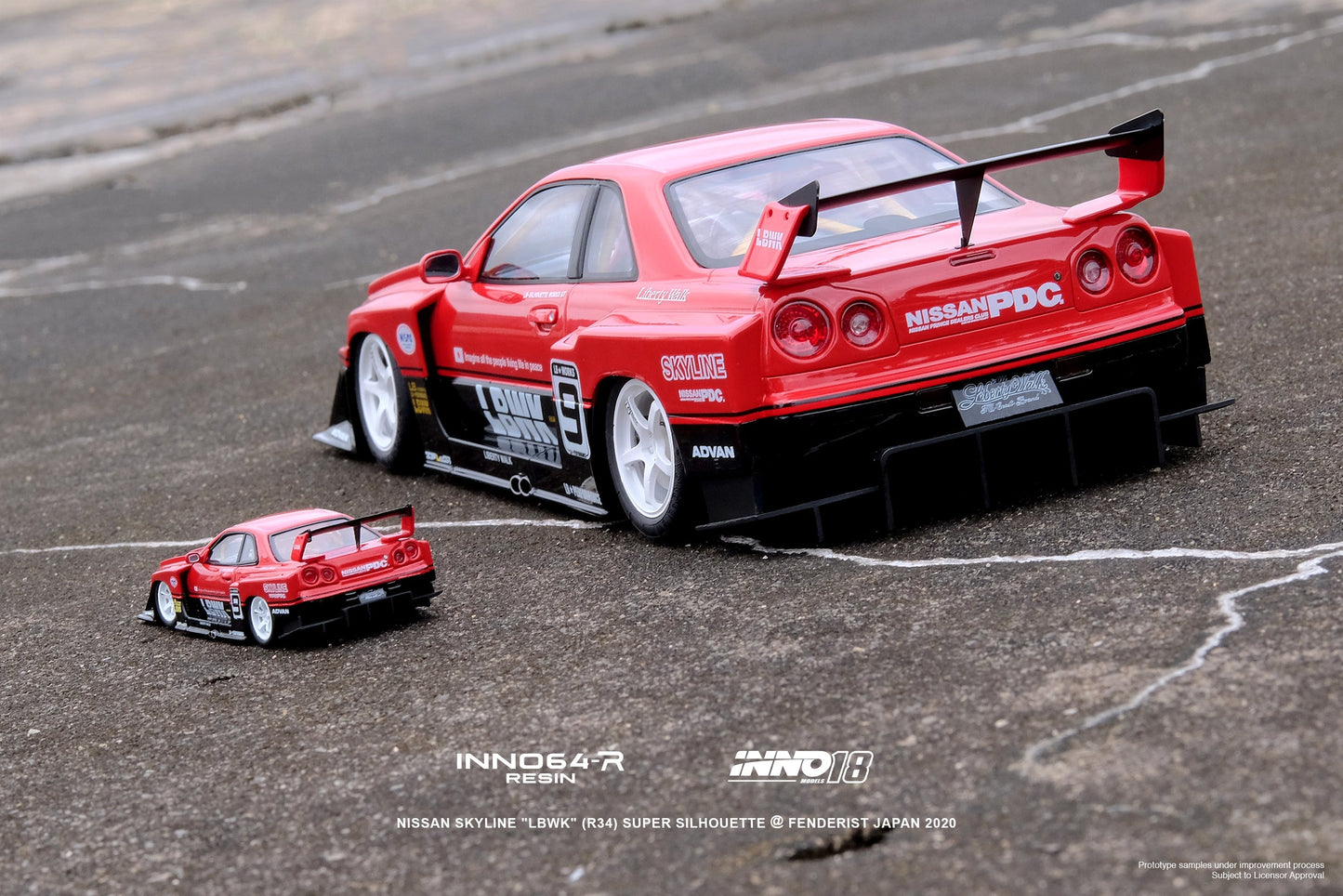 INNO64 1:18 Nissan Skyline (ER34) Super Silhouette "LBWK" @ Fenderist Japan 2020 Edition
