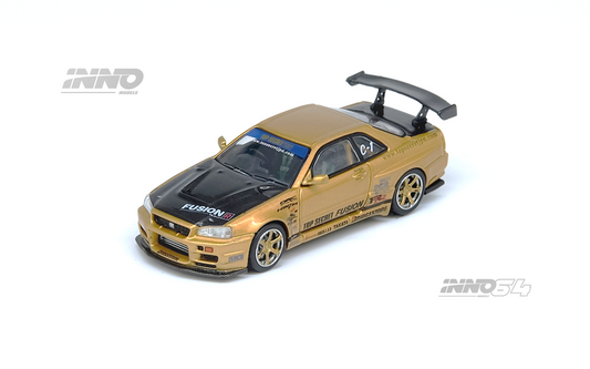 INNO64 1:64 Nissan Skyline GT-R (R34) TOP SECRET in Gold