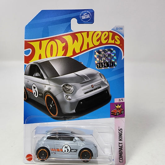 Fiat 500e #22 * Grey * 2024 Hot Wheels Basic w/ Factory Holo