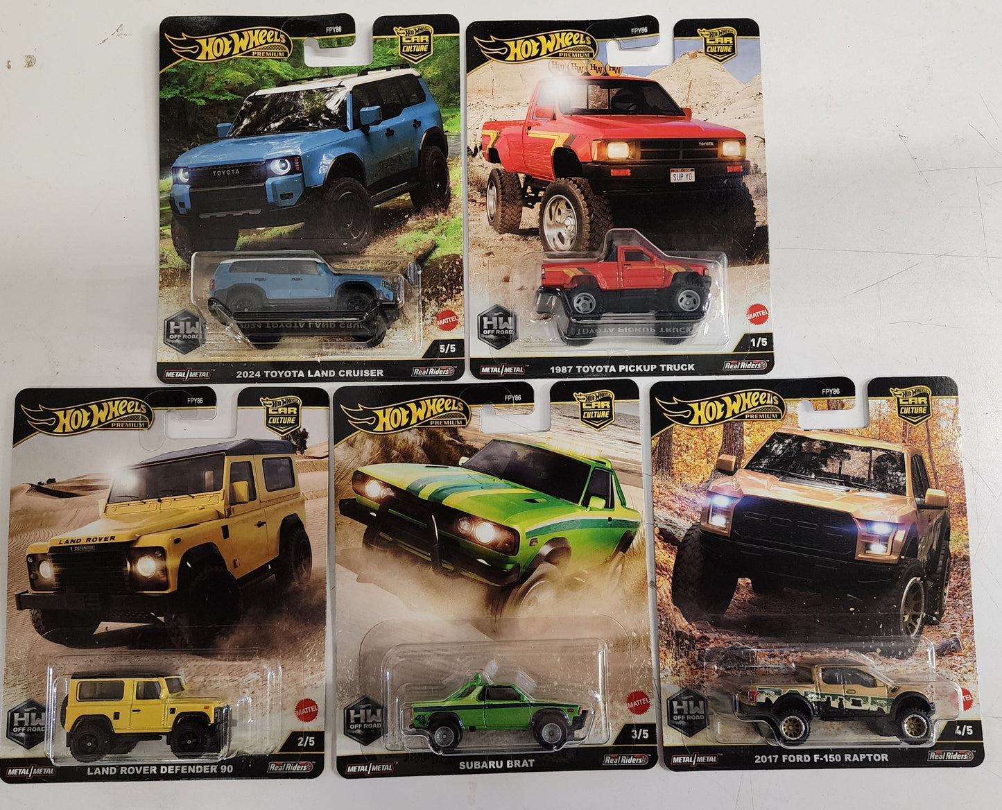 NEW OFF ROAD! * Set of 5 Cars * 2025 Hot Wheels Car Culture Off Road Case H