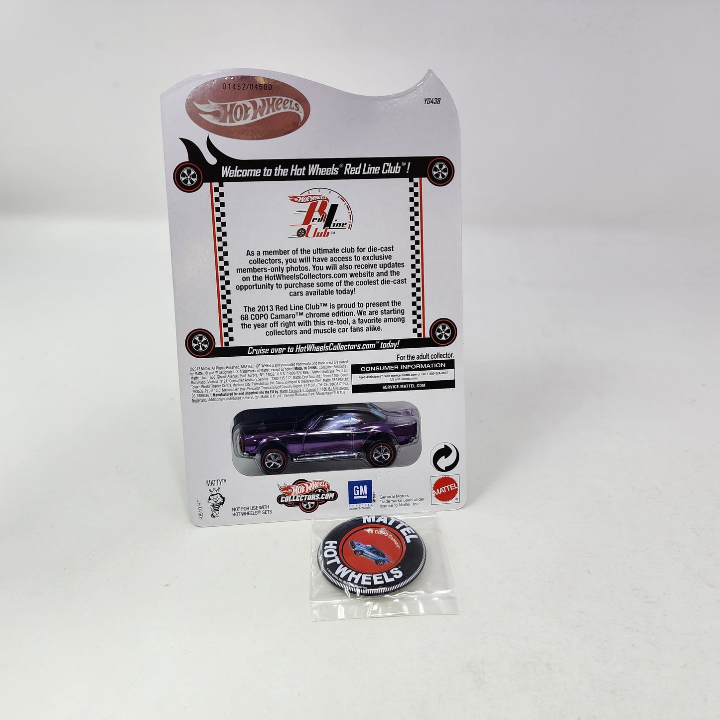 68 Copo Camaro Purple * Hot Wheels Red Line Club RLC Exclusive