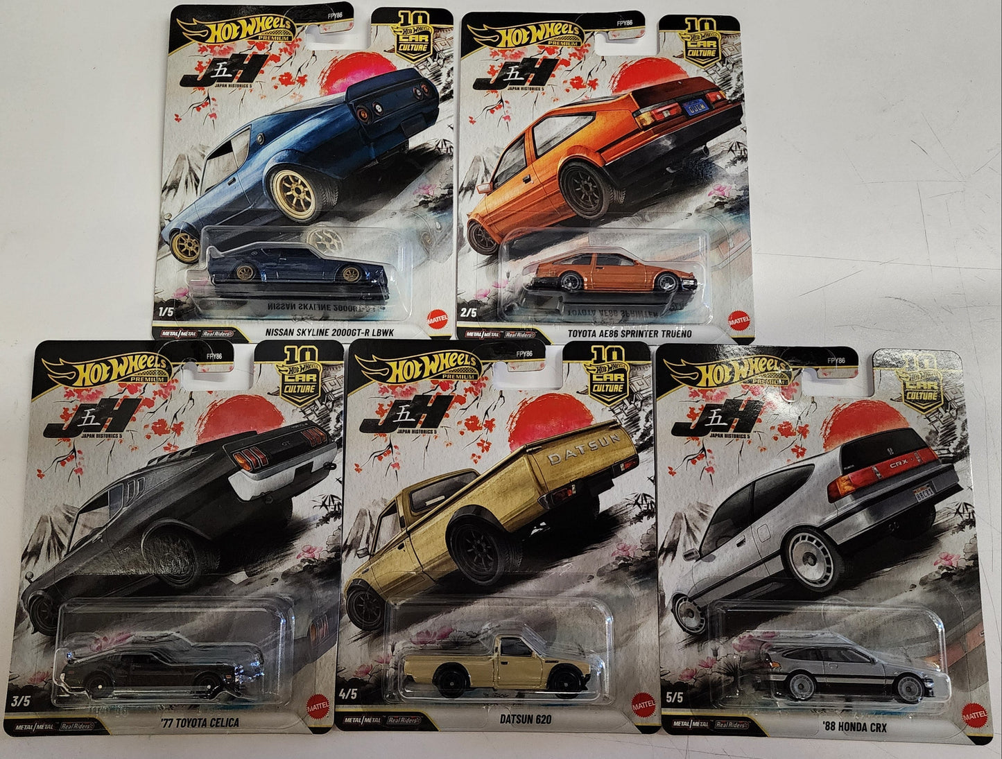 Japan Historics 5 * 5 Car Set * 2026 Hot Wheels Car Culture * Case P