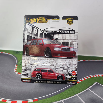 Mercedes-Benz E 36 AMG * Burgundy * Hot Wheels Car Culture Fast Wagons
