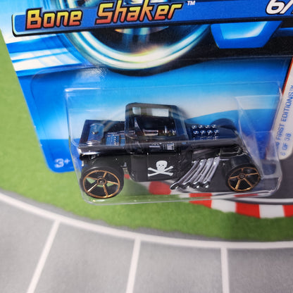 Bone Shaker #6 * Black w/ FTE Rims * Hot Wheels 2006