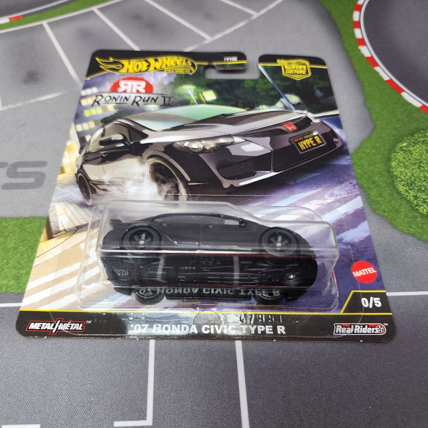 07 Honda Civic Type R 0/5 * Black CHASE * Hot Wheels Car Culture Ronin Run II