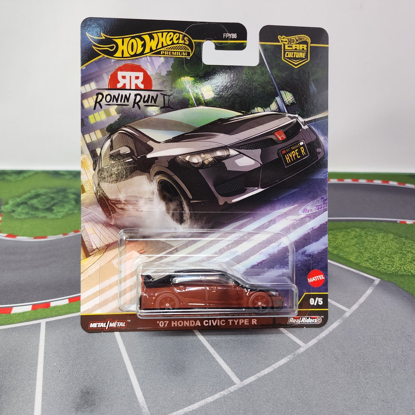 07 Honda Civic Type R 0/5 * Black CHASE * Hot Wheels Car Culture Ronin Run II