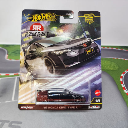 Bubble Crack * '07 Honda Civic Type R 0/5 * Black CHASE * Hot Wheels Car Culture Ronin Run II
