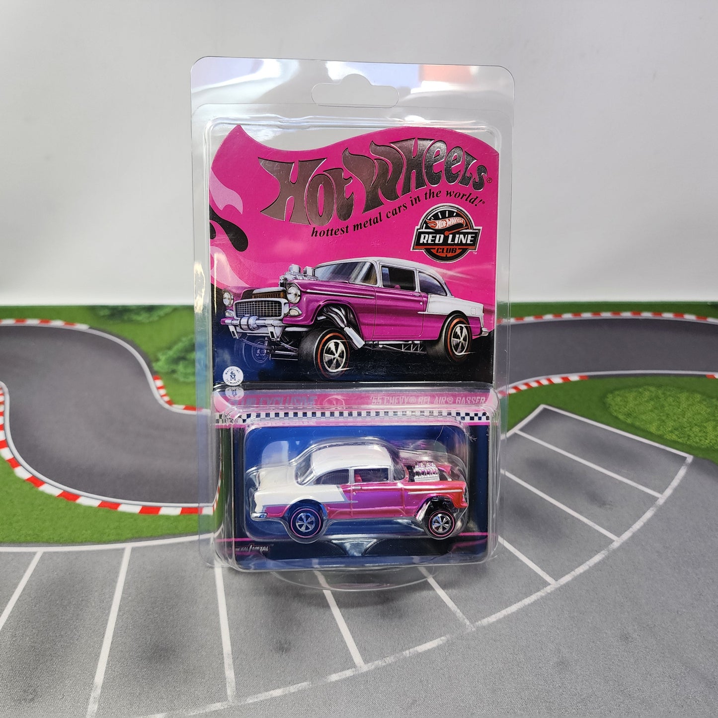 55 Chevy Bel Air Gasser * PINK * Hot Wheels Red Line Club RLC Club Party