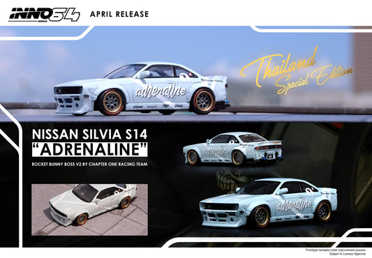 INNO Models 1:64 Nissan Silvia S14 Rocket Bunny Boss Aero "Adrenaline"