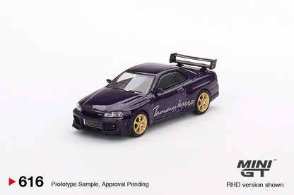 MINI GT 1:64 Nissan Skyline GT-R (R34) Tommy Kaira R RZ Edition in Midnight Purple