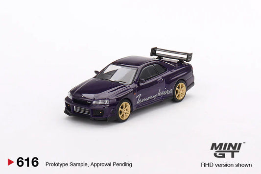 MINI GT 1:64 Nissan Skyline GT-R (R34) Tommy Kaira R RZ Edition in Midnight Purple
