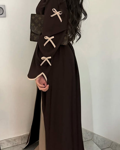 Elegant Bow Cardigan & Dress Two-Piece Set