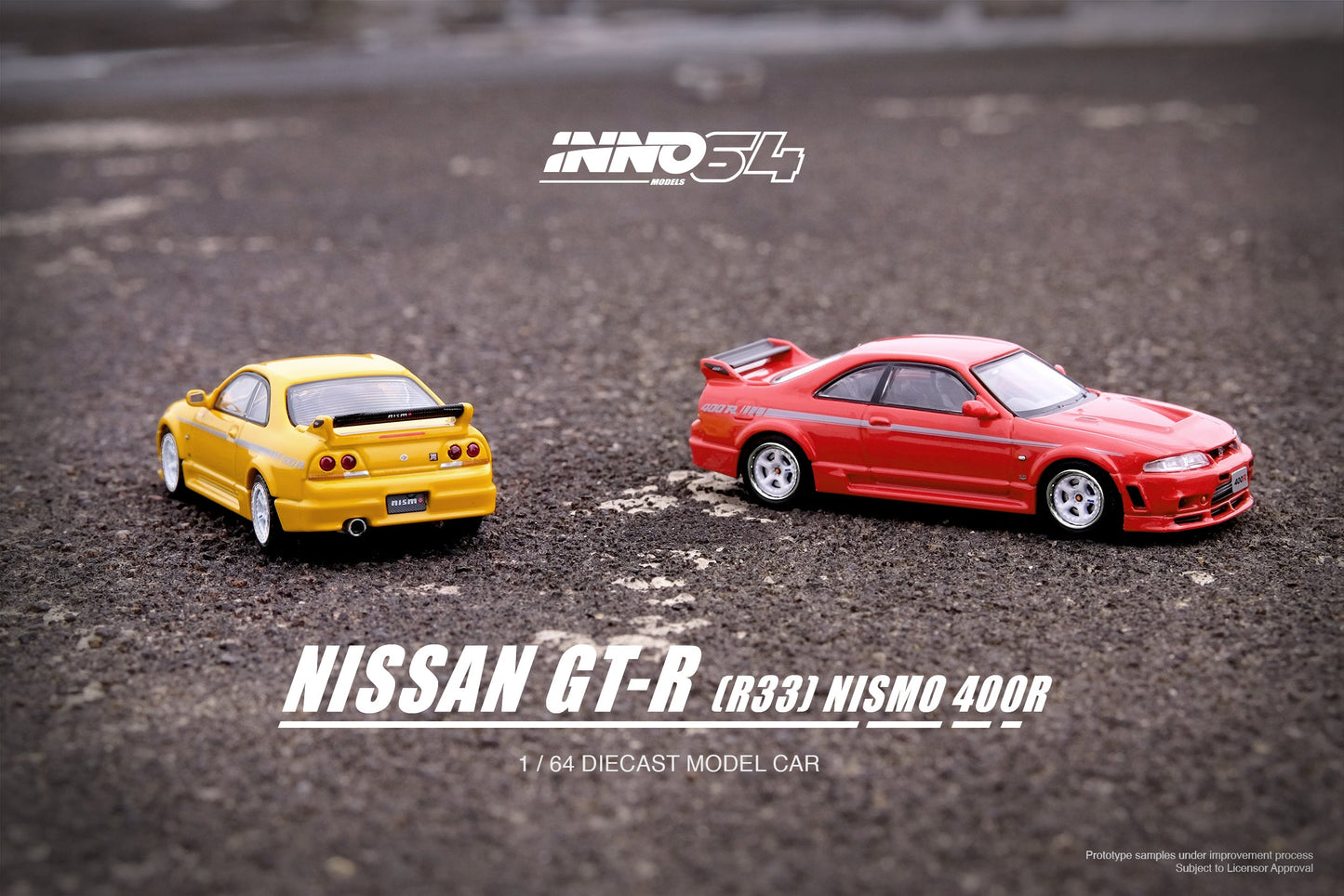 INNO64 1:64 Nissan Skyline GT-R (R33) NISMO 400R in Lightning Yellow