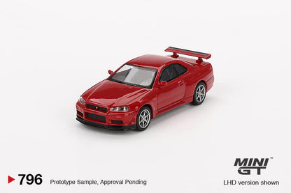 MINI GT 1:64 Nissan Skyline GT-R (R34) V-Spec Active Red