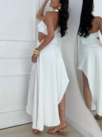 Irregular sexy slit dress