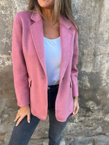 Ins Button Lapel Short Blazer Winter Fashion Commuter Jacket Outwear Women's Clothing
