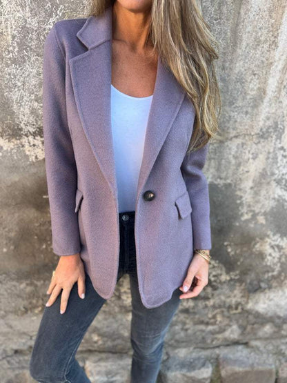 Ins Button Lapel Short Blazer Winter Fashion Commuter Jacket Outwear Women's Clothing