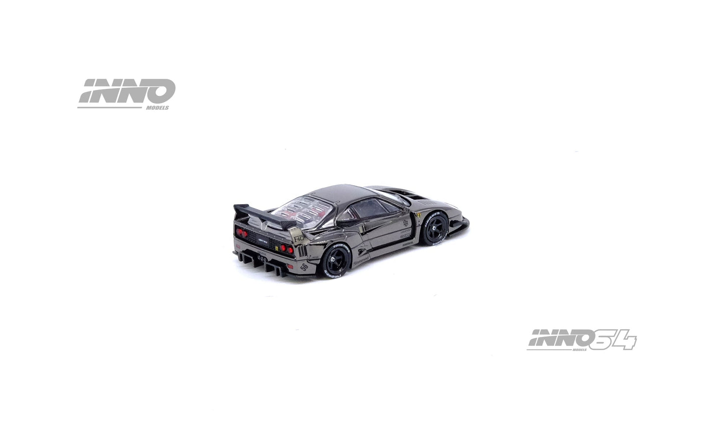 INNO64 1:64 Ferrari F40 Liberty Walk in Chrome Black