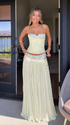 Embellished Corset Maxi Dress Set