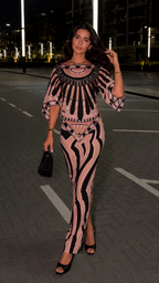Abstract Glam Printed Maxi Dress