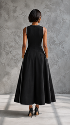Monroe Contrast Trim Midi Dress