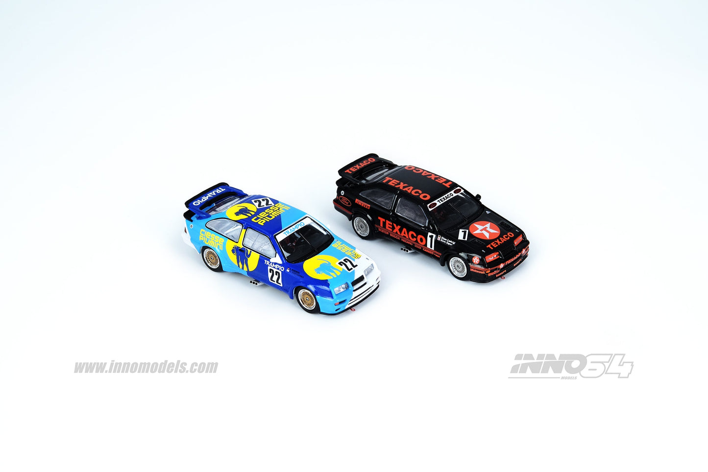 INNO Models 1:64 Ford Sierra RS500 Cosworth #22 "PIUMNI TRAMPIO" JTC 1988 WINNER K. Niedzwiedz / H. Yokoshima
