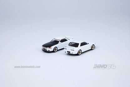 INNO Models 1:64 Nissan Skyline GTR R32 in White with Extra Set of Wheels and Water Slides