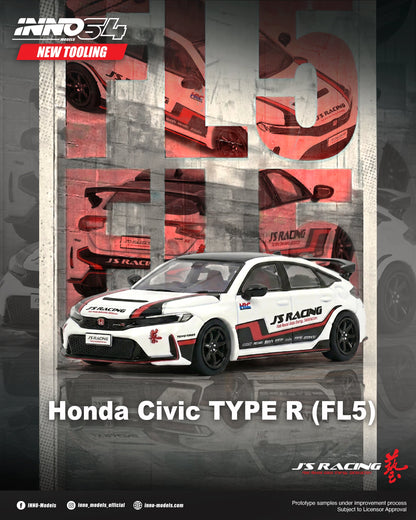 *PREORDER* INNO64 1:64 Honda Civic Type-R (FL5) J's Racing in White