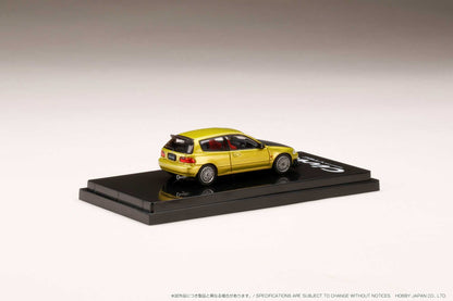 Hobby Japan 1:64 Honda Civic (EG6) SiR 鈪?with JDM Style in Yellow Metallic