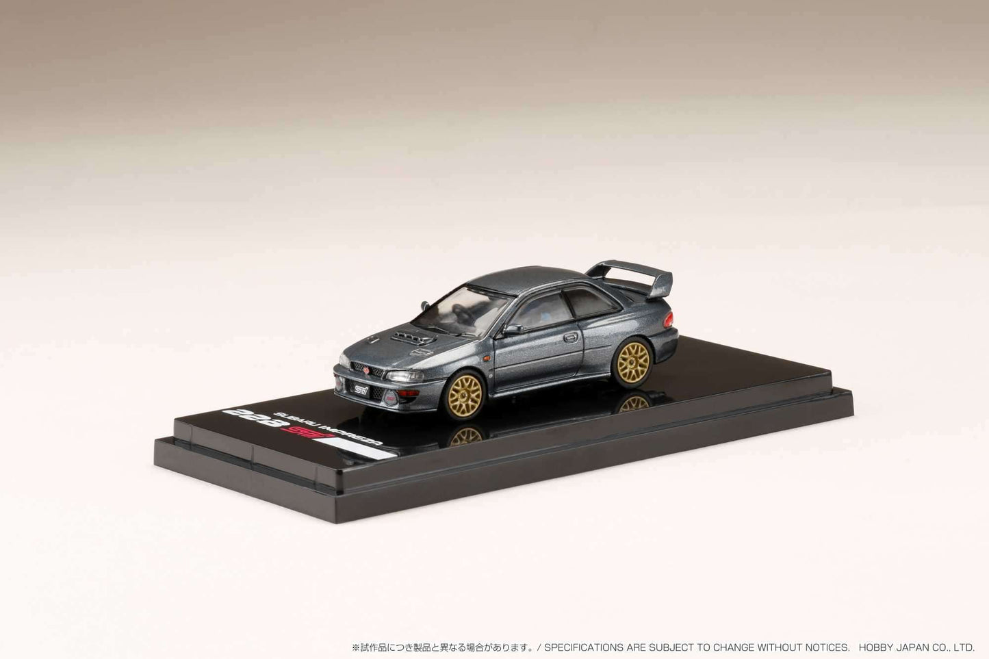 Hobby Japan 1:64 Subaru Impreza 22B STi Version (GC8鏀? with EJ Engine Display in Cool Gray Metallic