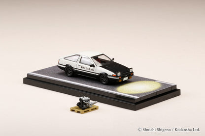 Hobby Japan 1:64 Toyota Sprinter Trueno GT APEX (AE86) 闋枃瀛桪 PROJECT D OPEN HEADLIGHTS / WITH 4A-GE 5 VALVE聽DISPLAY MODEL