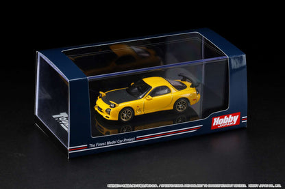 Hobby Japan 1:64 Mazda RX-7 Efini (FD3S) A-Spec with GT Wing in Sunburst Yellow