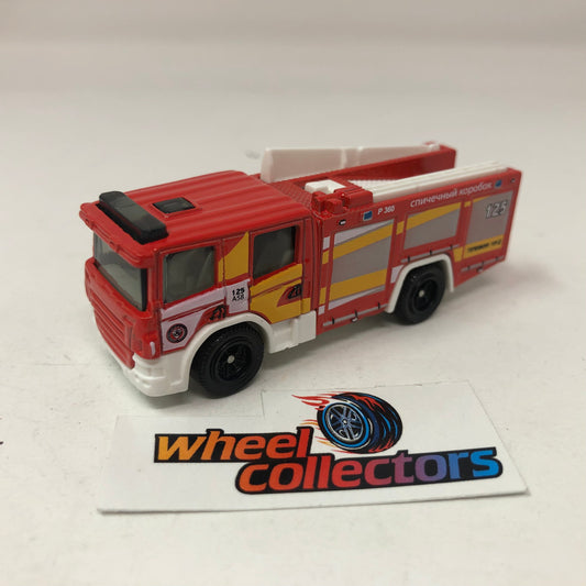 Scania P 360 Fire Truck * Red * Matchbox Global Series Loose 1:64 Scale