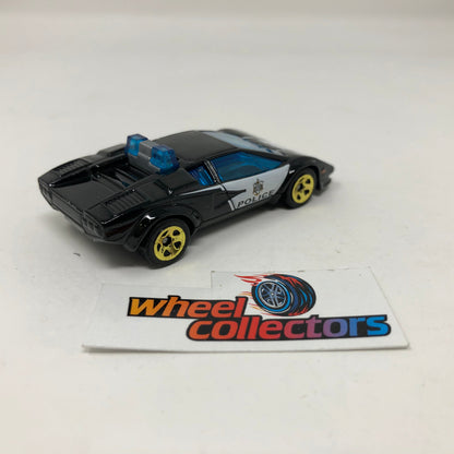 Lamborghini Countach Police Car * Black * Hot Wheels 1:64 scale Diecast Loose