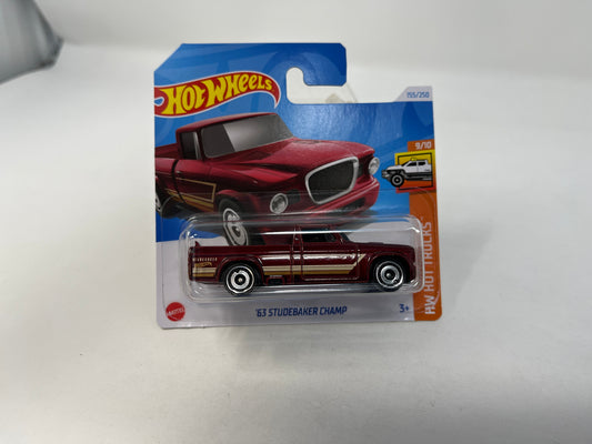 63 Studebaker Champ #155 * Burgundy * 2024 Hot Wheels SHORT CARD Case J