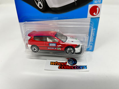 Honda Civic Custom #204 * RED * 2022 Hot Wheels USA Card