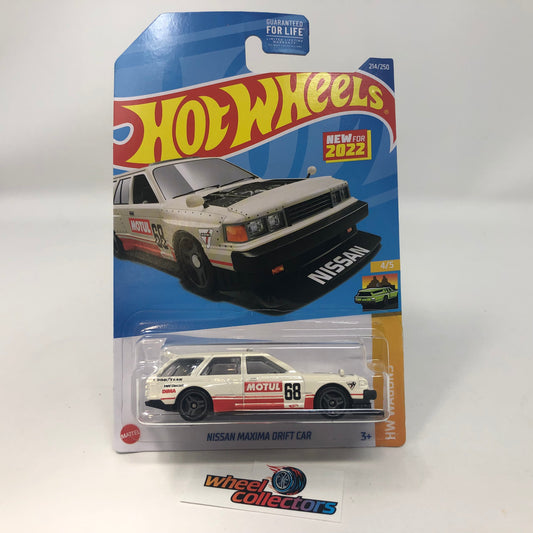 Nissan Maxima Drift Car #214 * White * 2022 Hot Wheels Case M