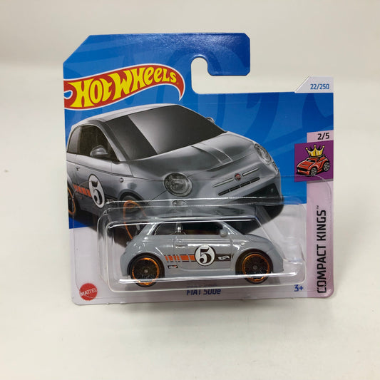 Fiat 500E #22 * Grey * 2024 Hot Wheels Basic Short Card Case A