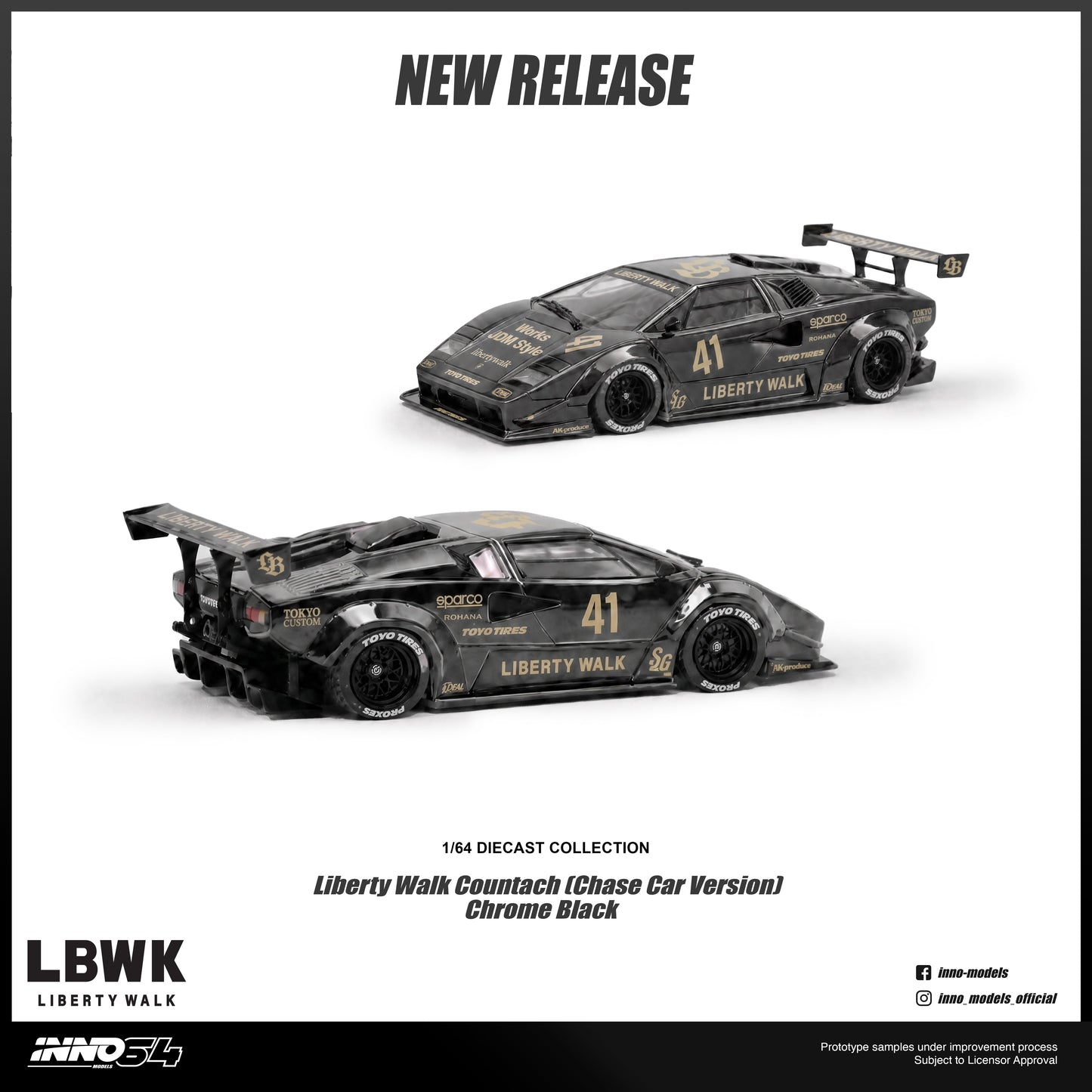*PREORDER* INNO64 1:64 Lamborghini Countach Liberty Walk in White