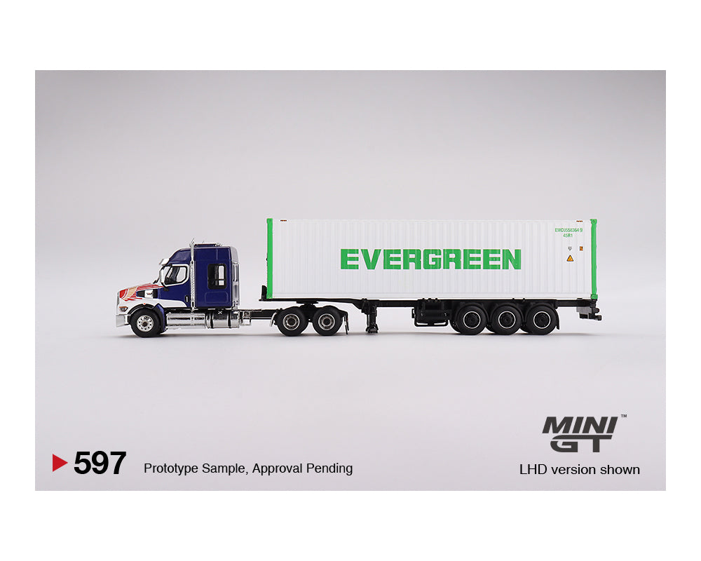 MINIGT 1:64 Western Star 49X with 40鈥?Reefer Container EVERGREEN Edition