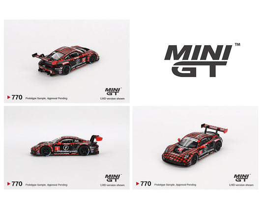 MINI GT 1:64 Porsche 911 GT3 R #9 GTD PRO Pfaff Motorsports IMSA 2023 Sebring 12 Hrs. Winner