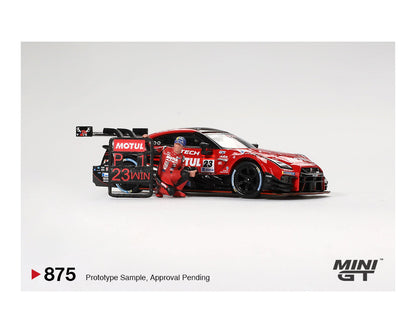 MINI GT 1:64 Nissan GT-R NISMO #23 鈥淢OTUL AUTECH GT-R 2021鈥?SUPER GT SERIES Suzuka Winner with Matsuda Figure