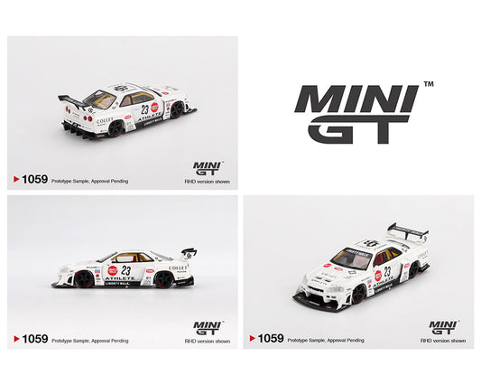 MINI GT 1:64 Nissan LB-ER34 Super Silhouette ATHLETE/COLLET in White